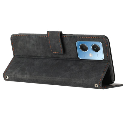 Leather Phone Case for Xiaomi Redmi Note 12 5G (China) / (India) / (Global) / Poco X5 5G , Stand Lines Imprinted Wallet Flip Cover