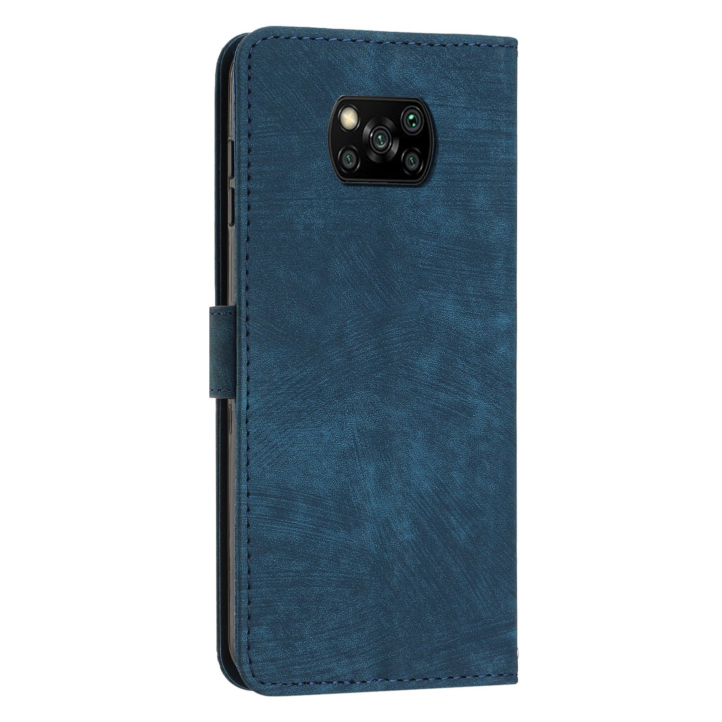 For Xiaomi Poco X3 NFC / X3 / X3 Pro Skin-touch Lines Imprinted Phone Case Flip Stand Leather Wallet Cover