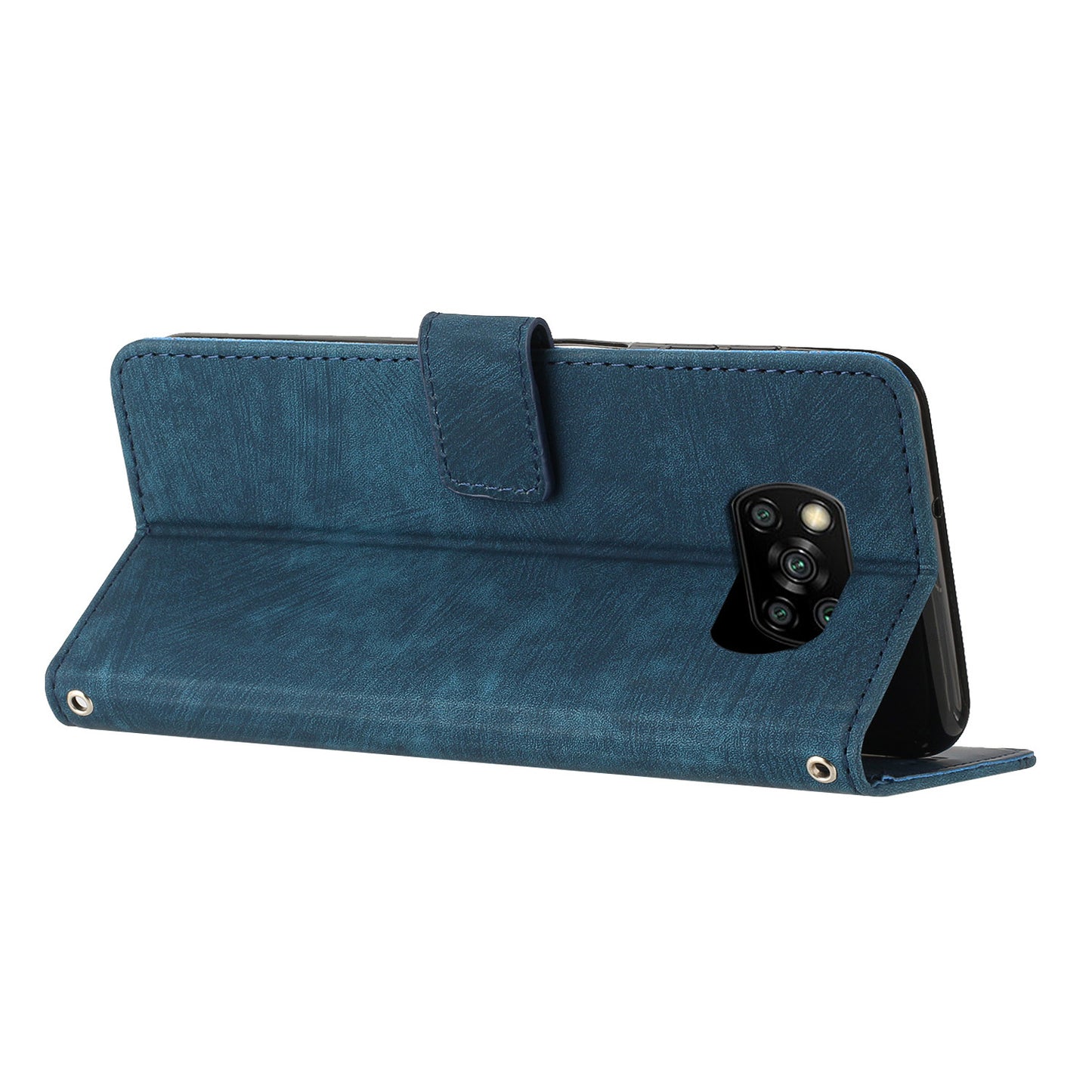 For Xiaomi Poco X3 NFC / X3 / X3 Pro Skin-touch Lines Imprinted Phone Case Flip Stand Leather Wallet Cover