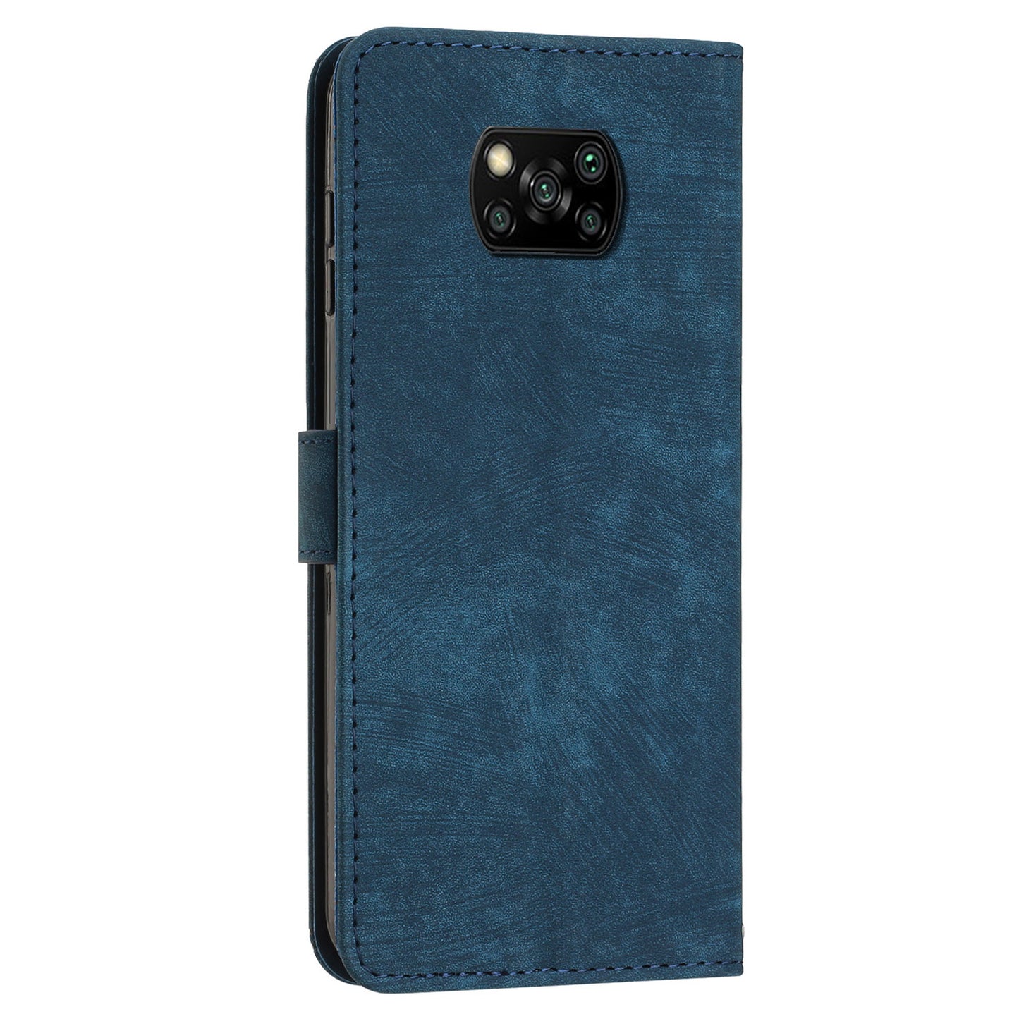 Wallet Phone Case for Xiaomi Poco X3 / X3 NFC / X3 Pro , PU Leather Lines Imprinted Flip Stand Phone Cover