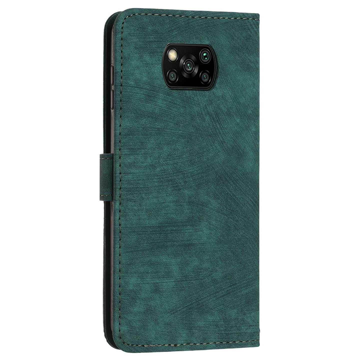 Wallet Phone Case for Xiaomi Poco X3 / X3 NFC / X3 Pro , PU Leather Lines Imprinted Flip Stand Phone Cover