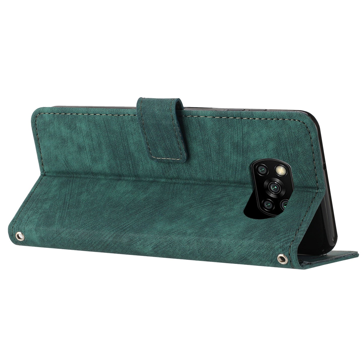 Wallet Phone Case for Xiaomi Poco X3 / X3 NFC / X3 Pro , PU Leather Lines Imprinted Flip Stand Phone Cover