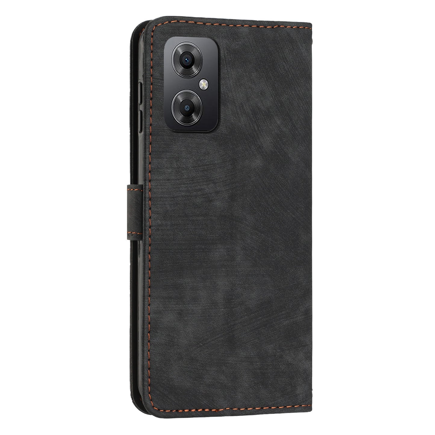 For Xiaomi Poco M4 5G / M5 4G Leather Wallet Anti-drop Cover Skin-touch Lines Imprinted Flip Stand Phone Case