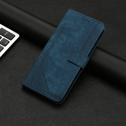 For Xiaomi Poco M4 5G / M5 4G Leather Wallet Anti-drop Cover Skin-touch Lines Imprinted Flip Stand Phone Case