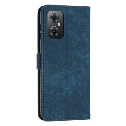 For Xiaomi Poco M4 5G / M5 4G Leather Wallet Anti-drop Cover Skin-touch Lines Imprinted Flip Stand Phone Case