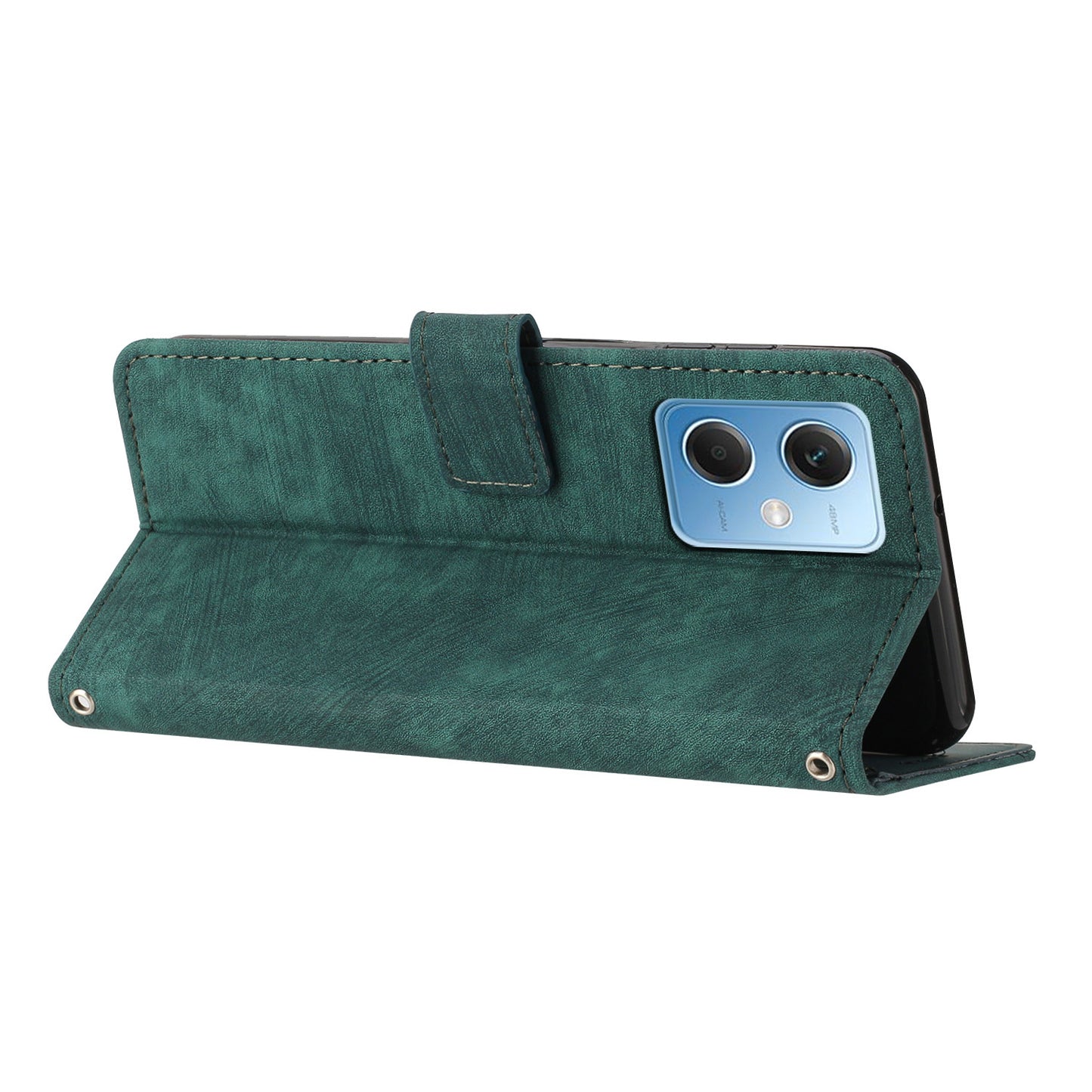 For Xiaomi Poco X5 5G / Redmi Note 12 5G (China) / (Global) / (India) Lines Imprinted Leather Wallet Cover Skin-touch Phone Case with Stand