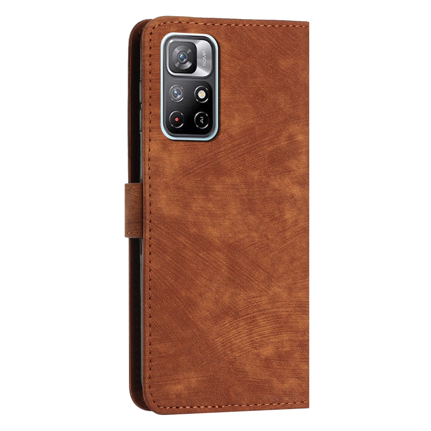 For Xiaomi Poco M4 Pro 5G / Redmi Note 11 5G (China) (MediaTek) / Note 11S 5G / Note 11T 5G Leather Wallet Stand Cover Lines Imprint Phone Case