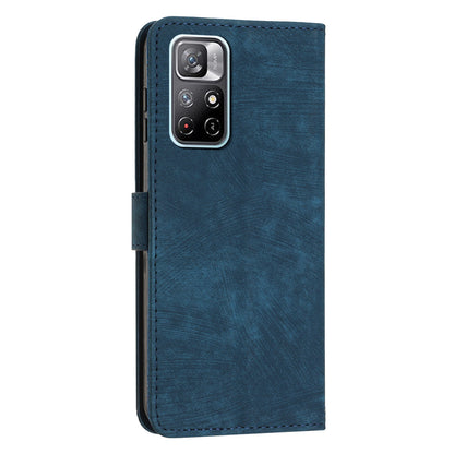 For Xiaomi Poco M4 Pro 5G / Redmi Note 11 5G (China) (MediaTek) / Note 11S 5G / Note 11T 5G Leather Wallet Stand Cover Lines Imprint Phone Case