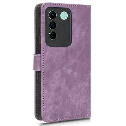 For vivo S16e 5G / V27e 4G PU Leather Phone Case Stand RFID Blocking Flip Wallet Cover with Strap
