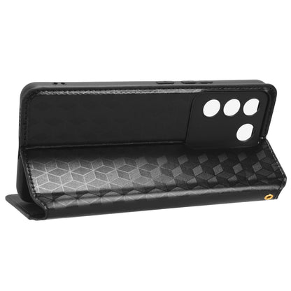 For vivo S16e 5G / V27e 4G PU Leather Phone Case Rhombus Pattern Imprinted Stand Wallet Flip Cover