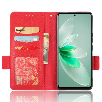 For vivo S16e 5G / V27e 4G Wallet Flip Case PU Leather Litchi Texture Stand Phone Cover with Strap