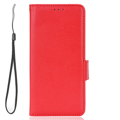 For vivo S16e 5G / V27e 4G Wallet Flip Case PU Leather Litchi Texture Stand Phone Cover with Strap