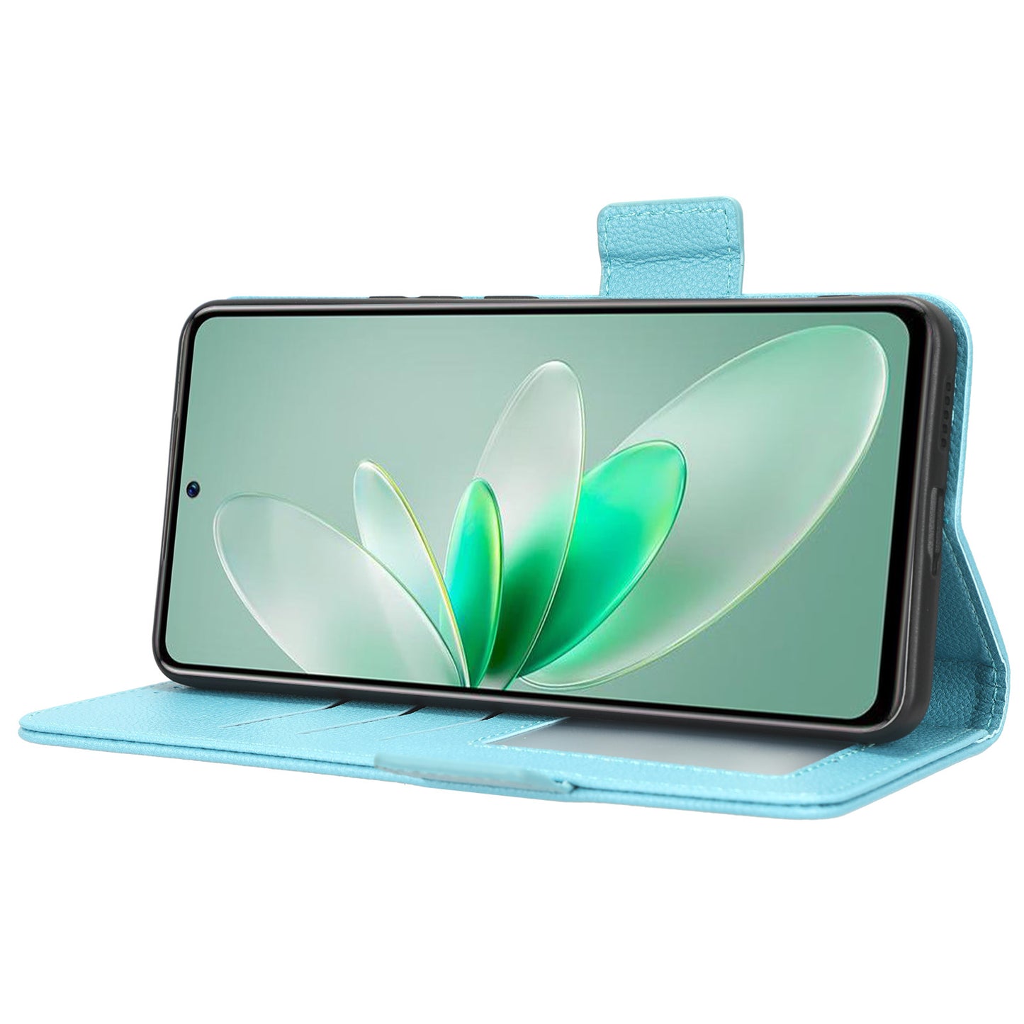 For vivo S16e 5G / V27e 4G Wallet Flip Case PU Leather Litchi Texture Stand Phone Cover with Strap