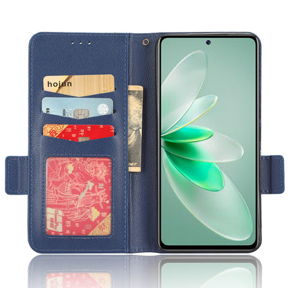 For vivo S16e 5G / V27e 4G Wallet Flip Case PU Leather Litchi Texture Stand Phone Cover with Strap