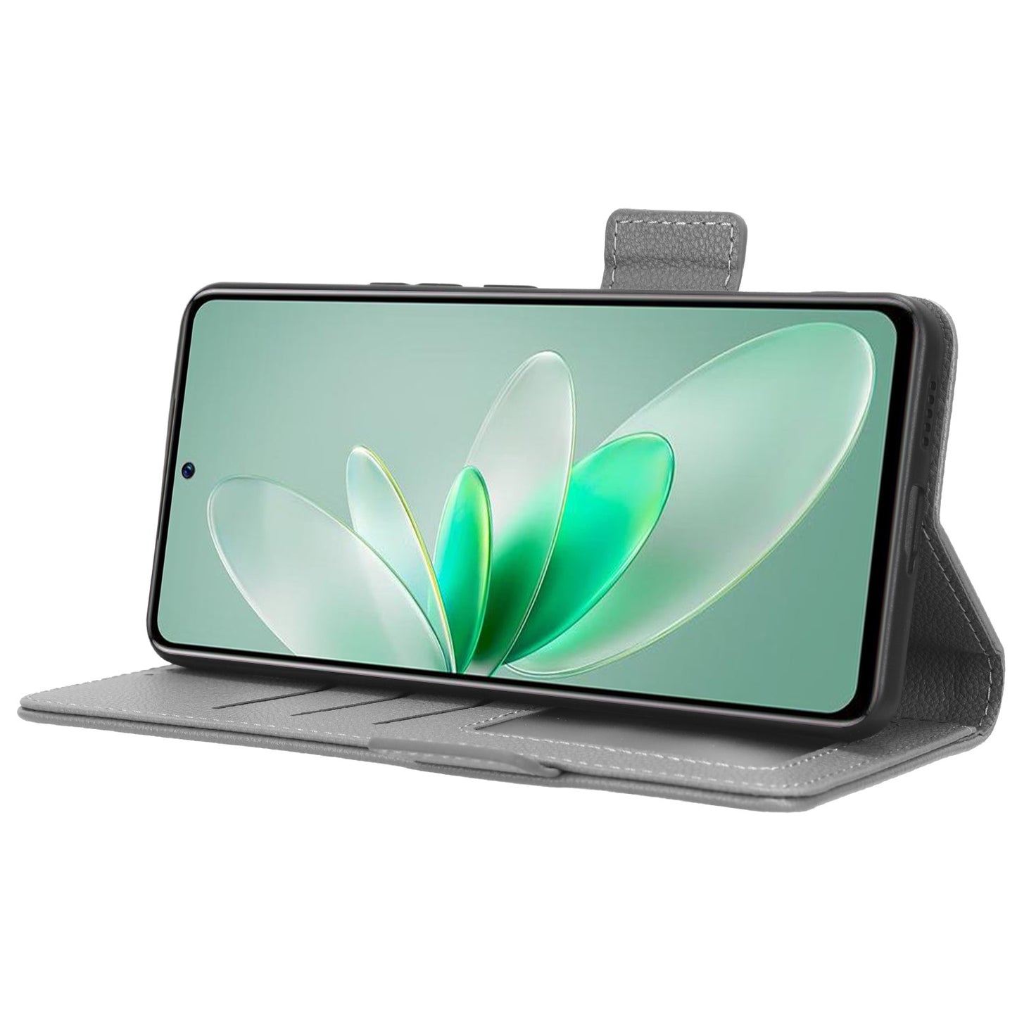 For vivo S16e 5G / V27e 4G Wallet Flip Case PU Leather Litchi Texture Stand Phone Cover with Strap