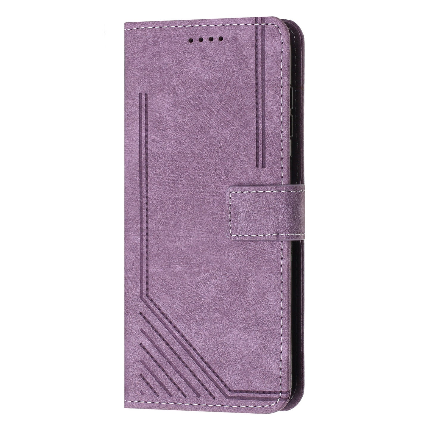 For Xiaomi 11 Lite 5G NE / Mi 11 Lite 4G / 5G Drop-proof Leather Wallet Shell Lines Imprint Skin-touch Folding Stand Phone Case