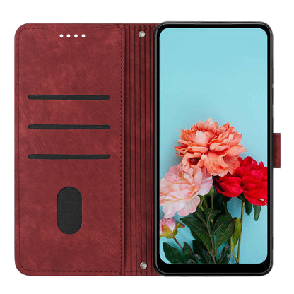 For Xiaomi 11T Pro 5G / 11T 5G Skin-touch Leather Wallet Full Protection Shell Lines Imprint Flip Stand Phone Case
