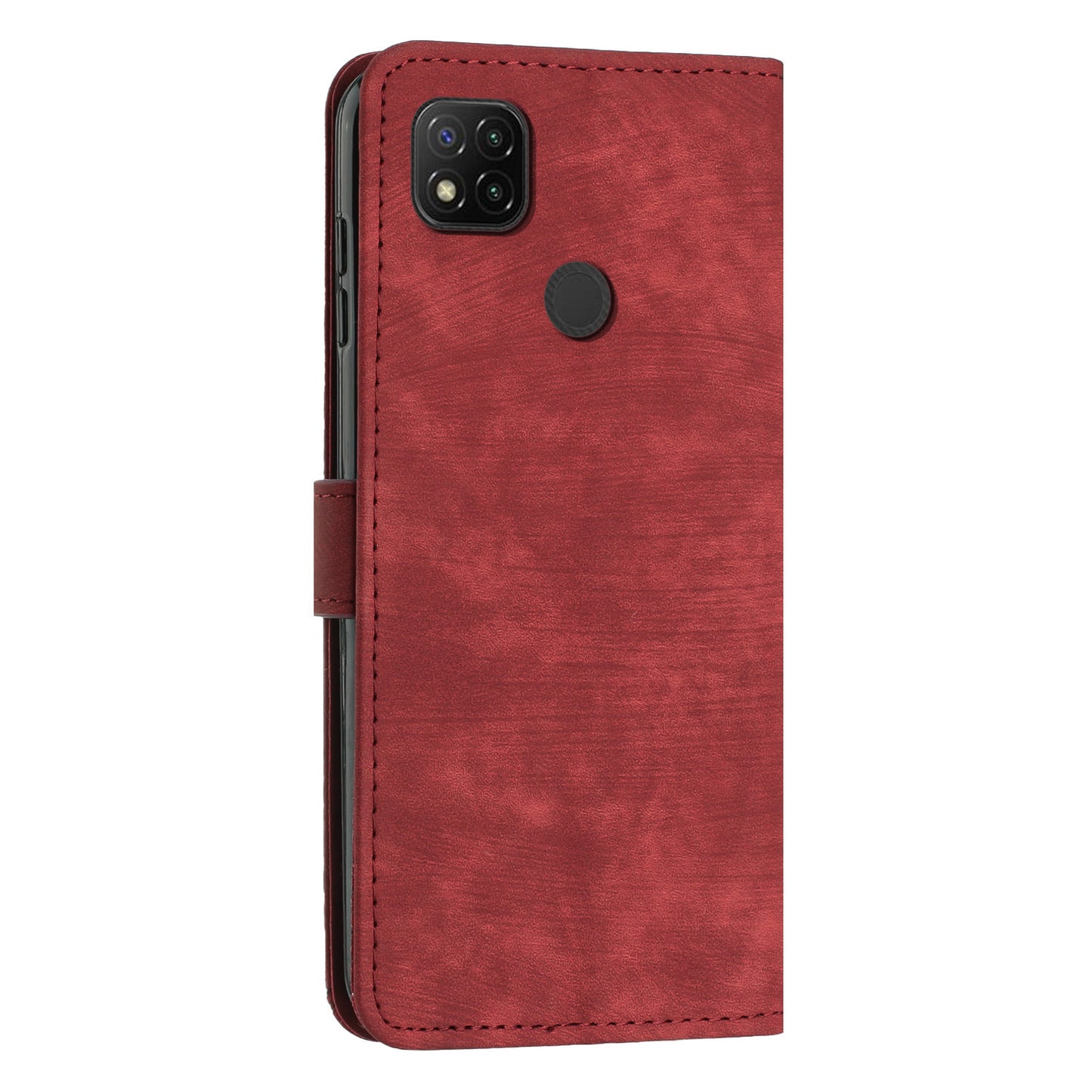 For Xiaomi Poco C31 / Redmi 10A / 9C / 9C NFC Lines Imprint Phone Case Leather Wallet Stand Drop-proof Cover