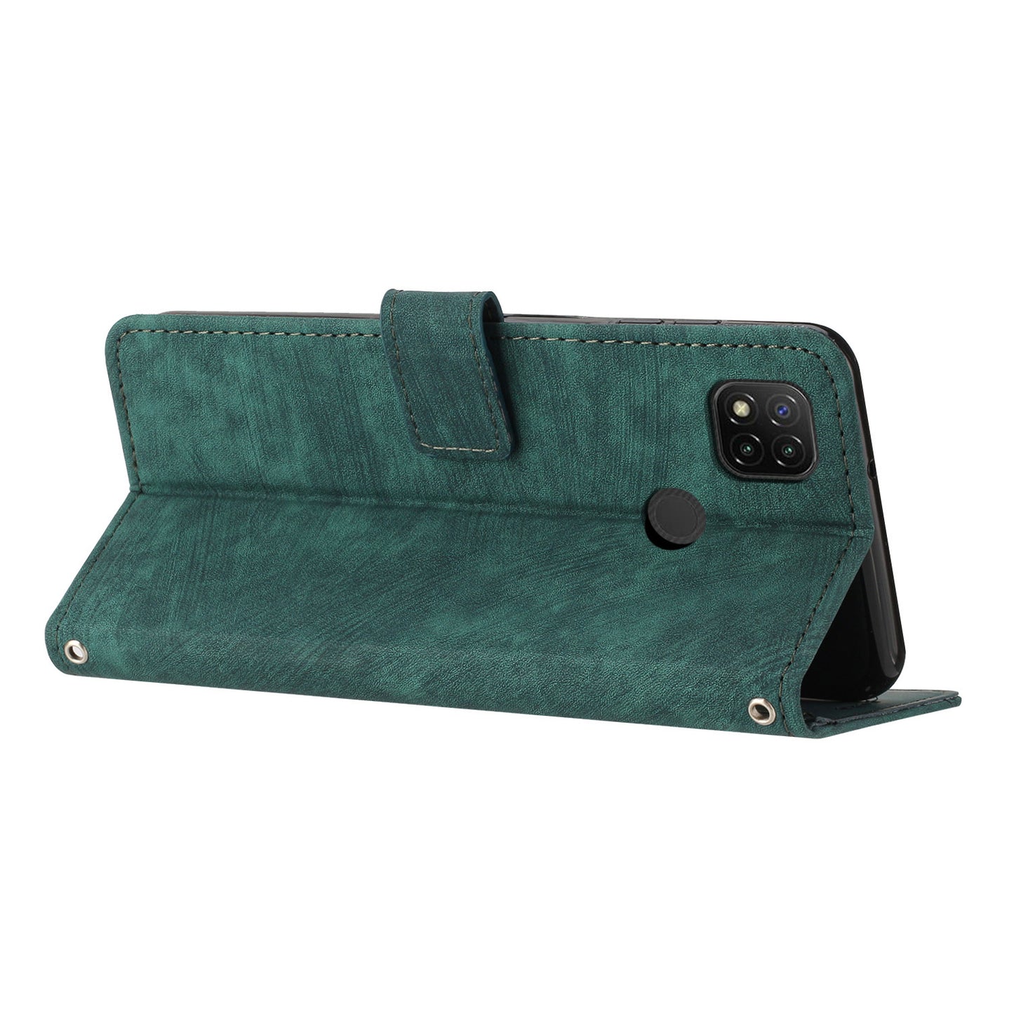 For Xiaomi Poco C31 / Redmi 10A / 9C / 9C NFC Lines Imprint Phone Case Leather Wallet Stand Drop-proof Cover