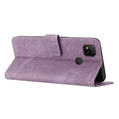 For Xiaomi Poco C31 / Redmi 10A / 9C / 9C NFC Lines Imprint Phone Case Leather Wallet Stand Drop-proof Cover