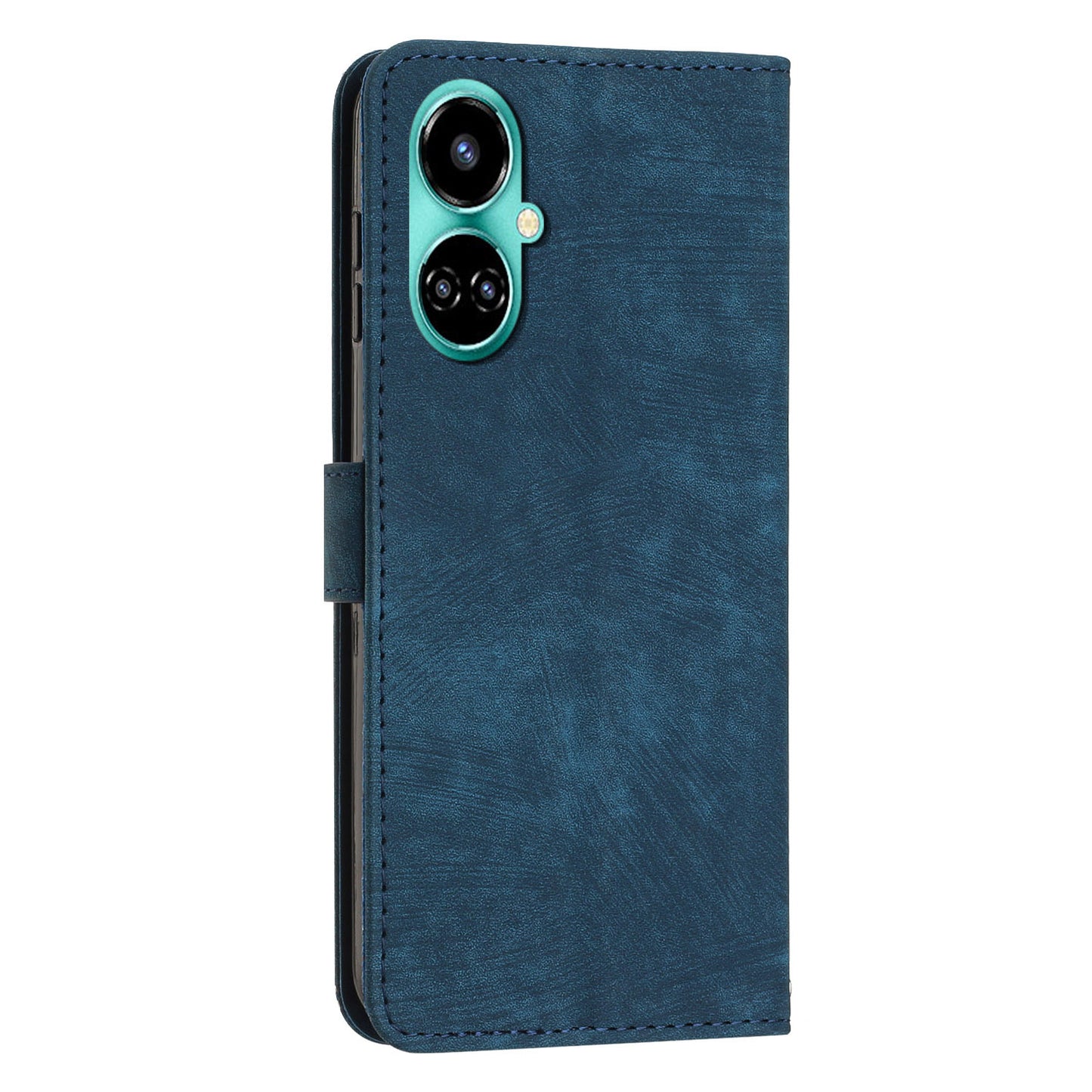 PU Leather Folio Flip Case for Tecno Camon 19 4G / 19 Pro 4G / 5G , Lines Imprinted Stand Wallet Phone Cover
