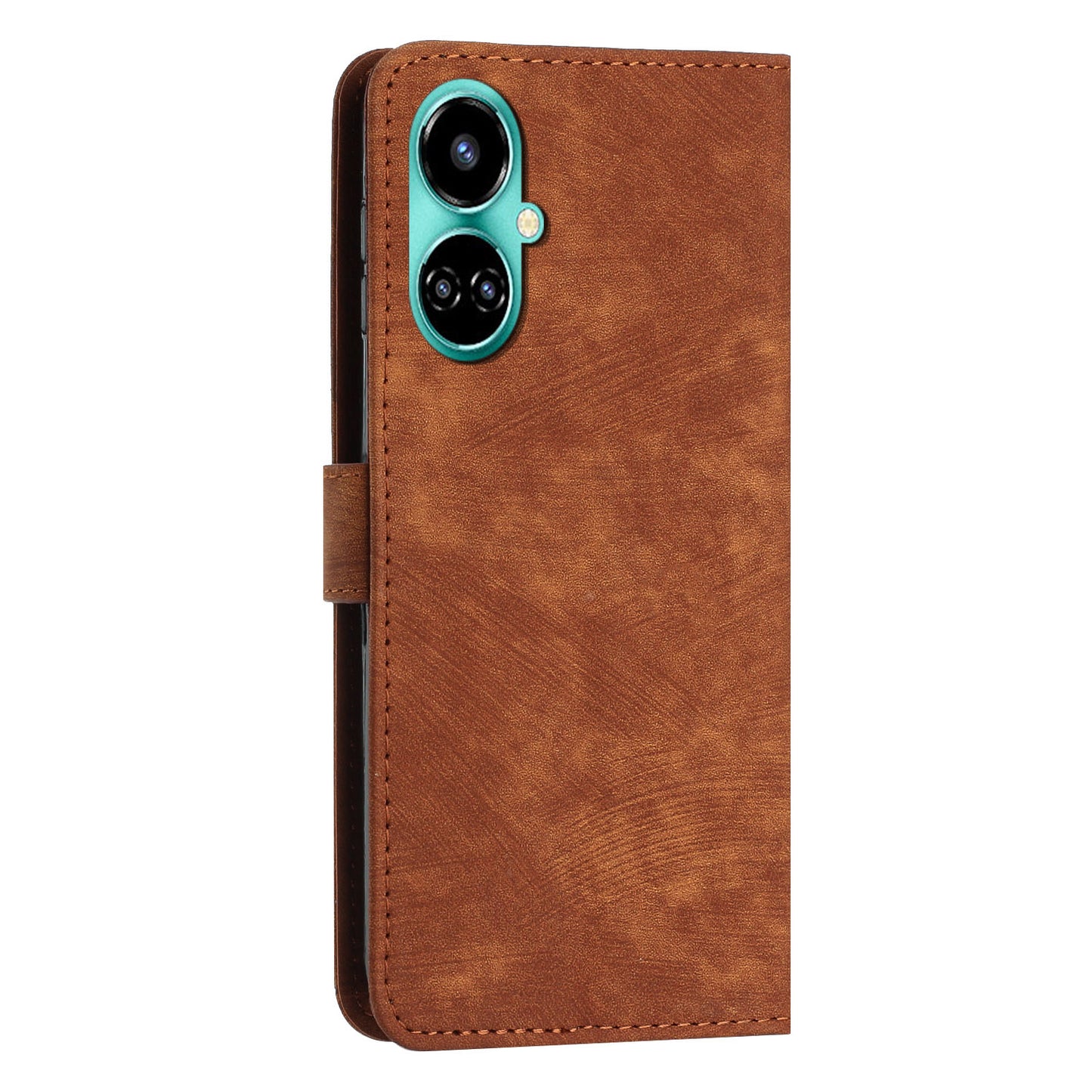 PU Leather Folio Flip Case for Tecno Camon 19 4G / 19 Pro 4G / 5G , Lines Imprinted Stand Wallet Phone Cover