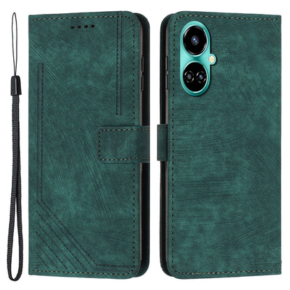 For Tecno Camon 19 4G / 19 Pro 4G / 19 Pro 5G Leather Phone Cover Stand Skin-touch Lines Imprinted Wallet Case