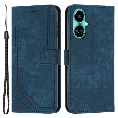 For Tecno Camon 19 4G / 19 Pro 4G / 19 Pro 5G Leather Phone Cover Stand Skin-touch Lines Imprinted Wallet Case