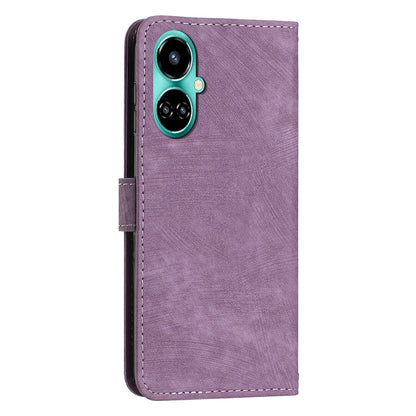 For Tecno Camon 19 4G / 19 Pro 4G / 19 Pro 5G Leather Phone Cover Stand Skin-touch Lines Imprinted Wallet Case