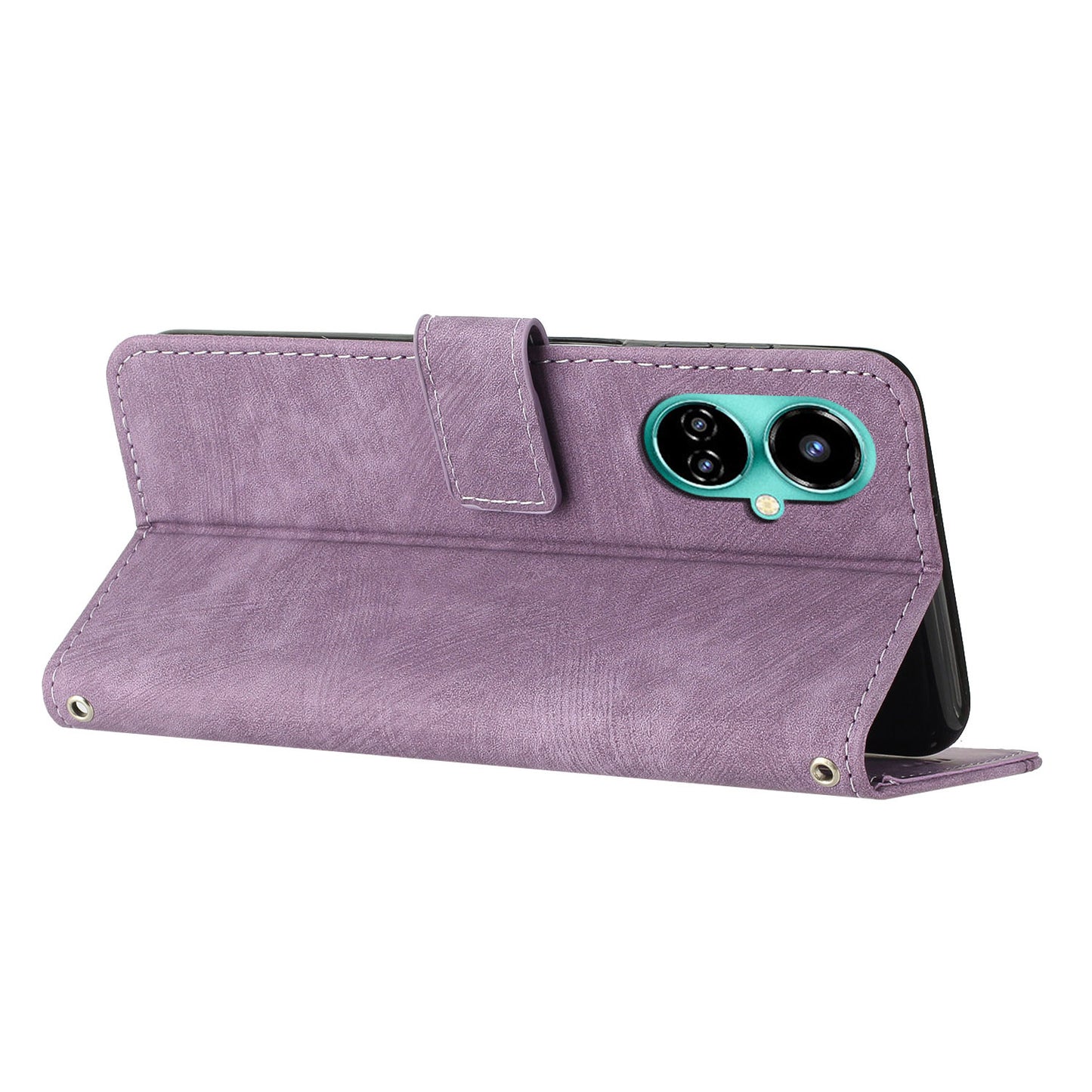 For Tecno Camon 19 4G / 19 Pro 4G / 19 Pro 5G Leather Phone Cover Stand Skin-touch Lines Imprinted Wallet Case