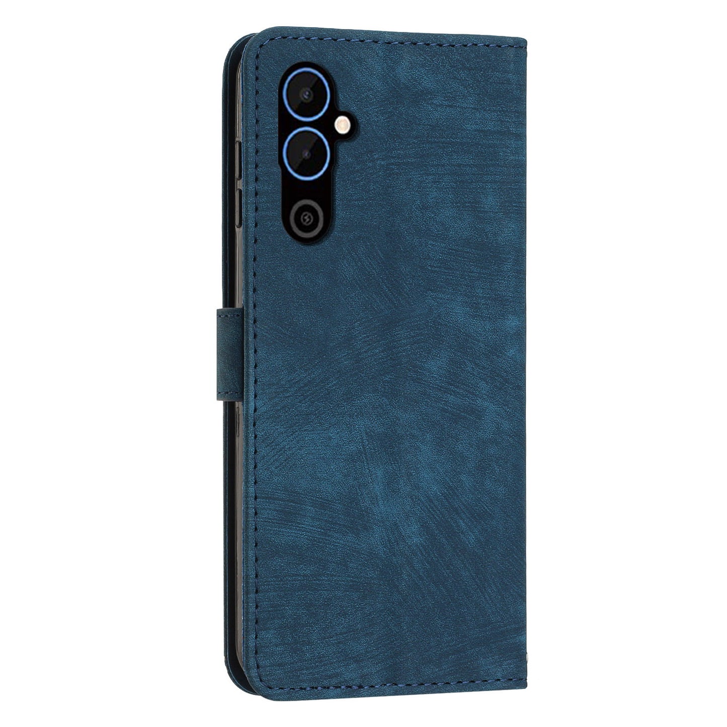 For Tecno Pova 4 4G PU Leather Flip Cell Phone Case Lines Imprinted Stand Wallet Skin-touch Protective Cover