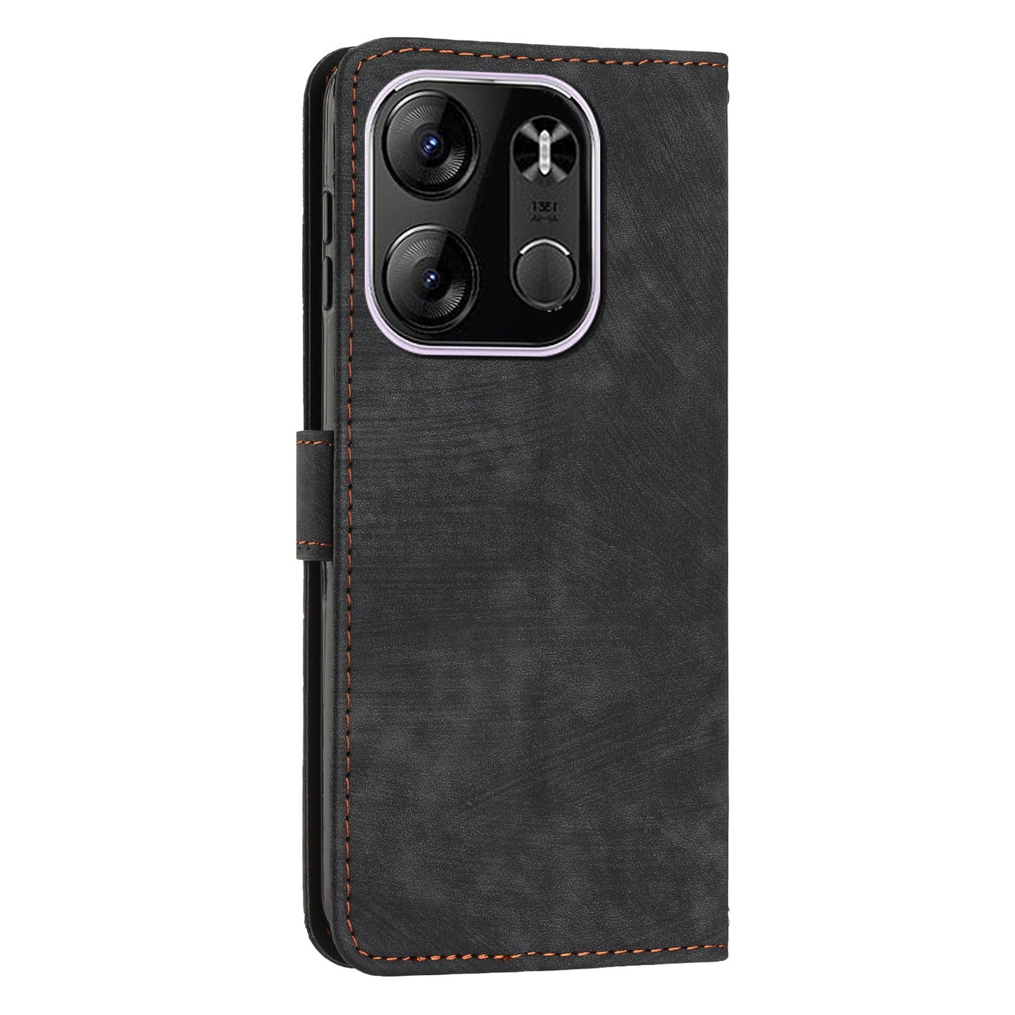 For Tecno Spark Go 2023 4G / Pop 7 Pro 4G / Smart 7 4G X6515 Skin-touch Phone Leather Case Wallet Lines Imprinted Stand Cover