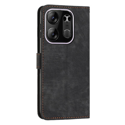 For Tecno Spark Go 2023 4G / Pop 7 Pro 4G / Smart 7 4G X6515 Skin-touch Phone Leather Case Wallet Lines Imprinted Stand Cover