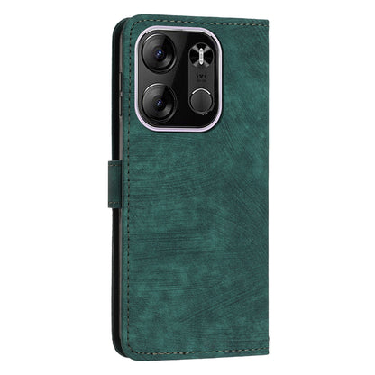 For Tecno Spark Go 2023 4G / Pop 7 Pro 4G / Smart 7 4G X6515 Skin-touch Phone Leather Case Wallet Lines Imprinted Stand Cover
