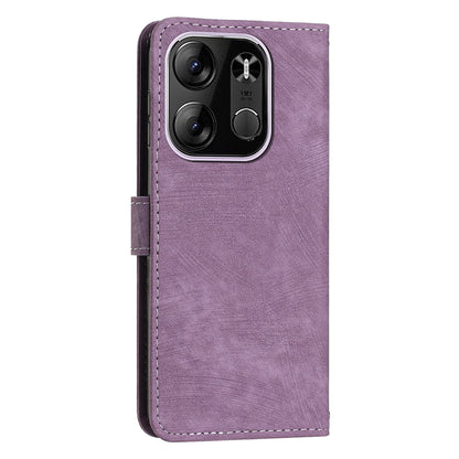 For Tecno Spark Go 2023 4G / Pop 7 Pro 4G / Smart 7 4G X6515 Skin-touch Phone Leather Case Wallet Lines Imprinted Stand Cover