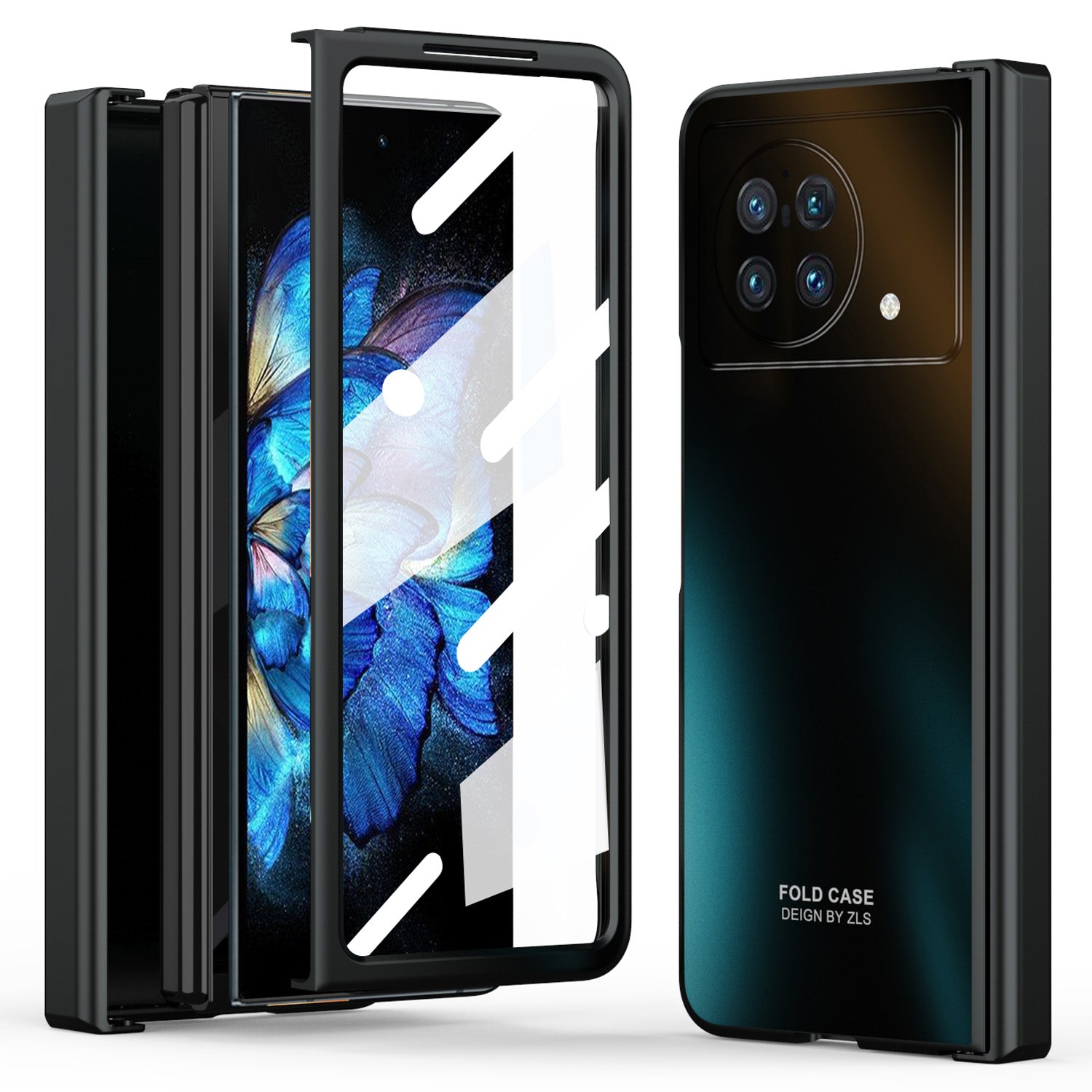 For vivo X Fold Hard PC Phone Case Anti-Drop Phone Shell Cover with Screen Protector