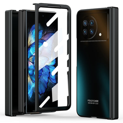 For vivo X Fold Hard PC Phone Case Anti-Drop Phone Shell Cover with Screen Protector