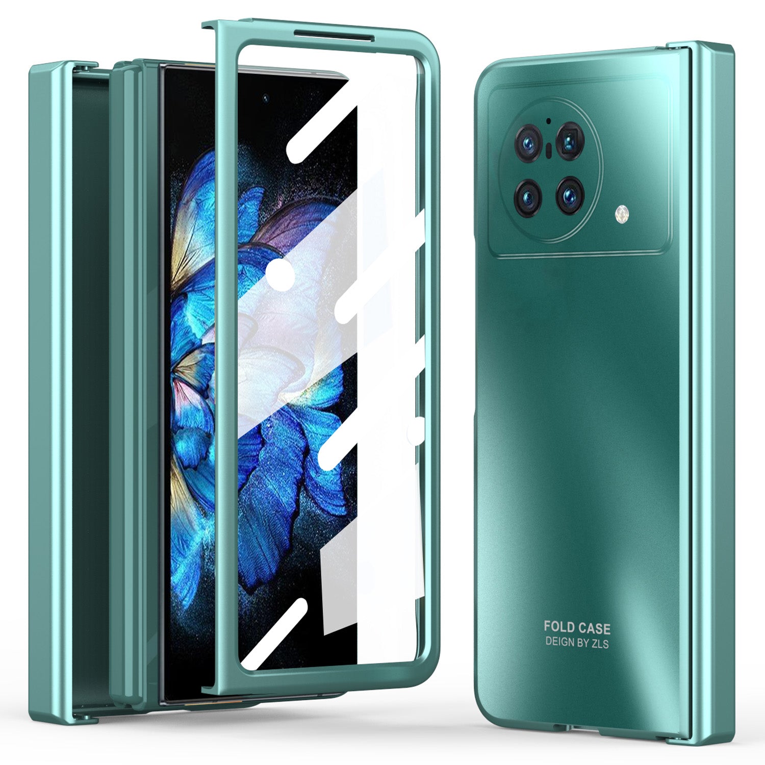 For vivo X Fold Hard PC Phone Case Anti-Drop Phone Shell Cover with Screen Protector