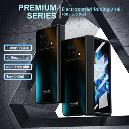 For vivo X Fold Hard PC Phone Case Anti-Drop Phone Shell Cover with Screen Protector