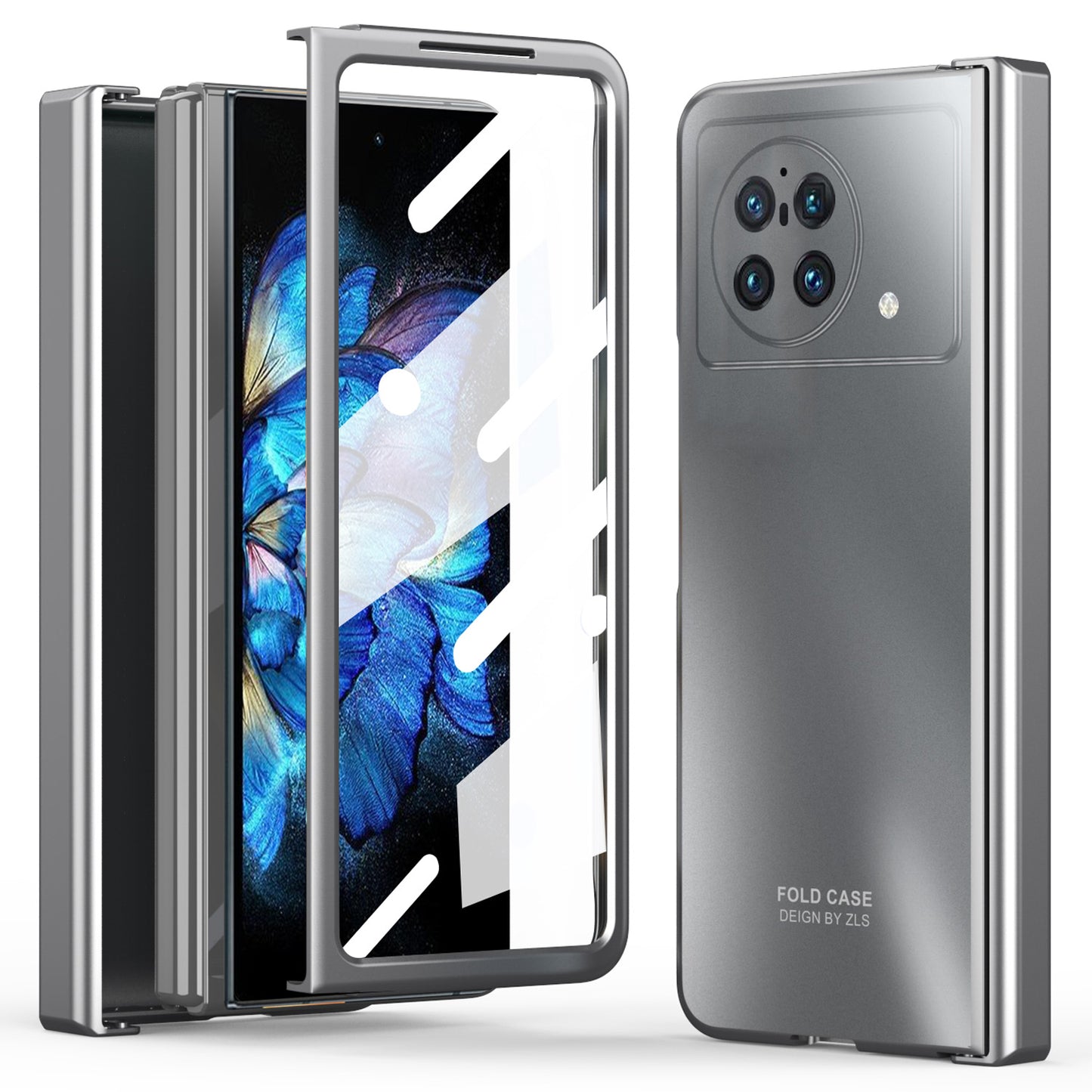 For vivo X Fold Hard PC Phone Case Anti-Drop Phone Shell Cover with Screen Protector