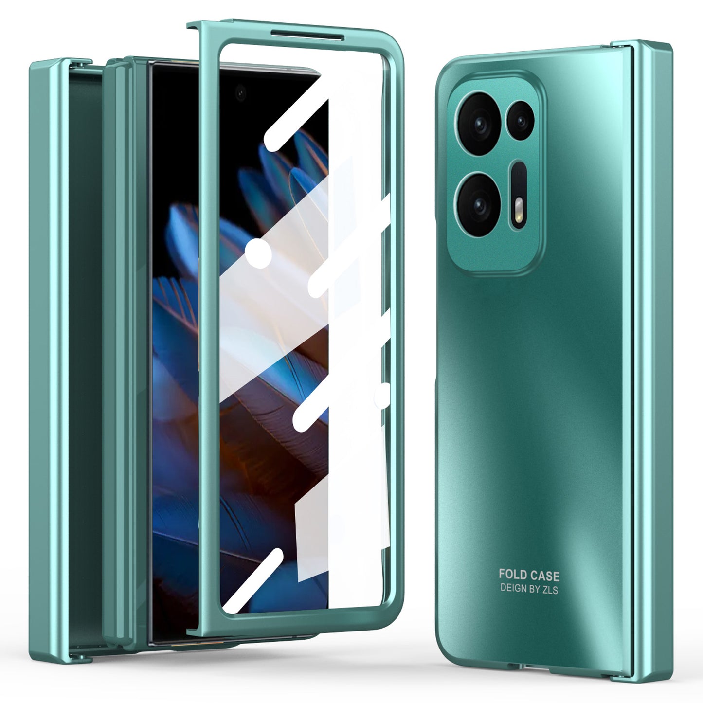 Hard PC Phone Case for Oppo Find N2 5G Shockproof Phone Shell with Screen Protector