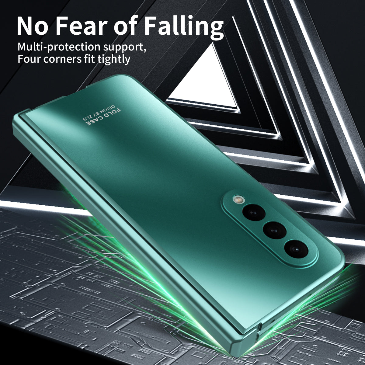 For Samsung Galaxy Z Fold3 5G Hinge Protection Slim Case Hard PC Protective Phone Cover with Built-in Screen Protector