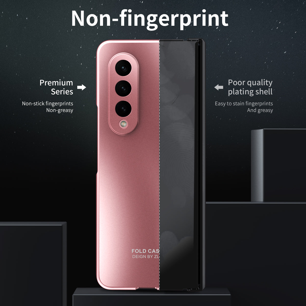 For Samsung Galaxy Z Fold3 5G Hinge Protection Slim Case Hard PC Protective Phone Cover with Built-in Screen Protector