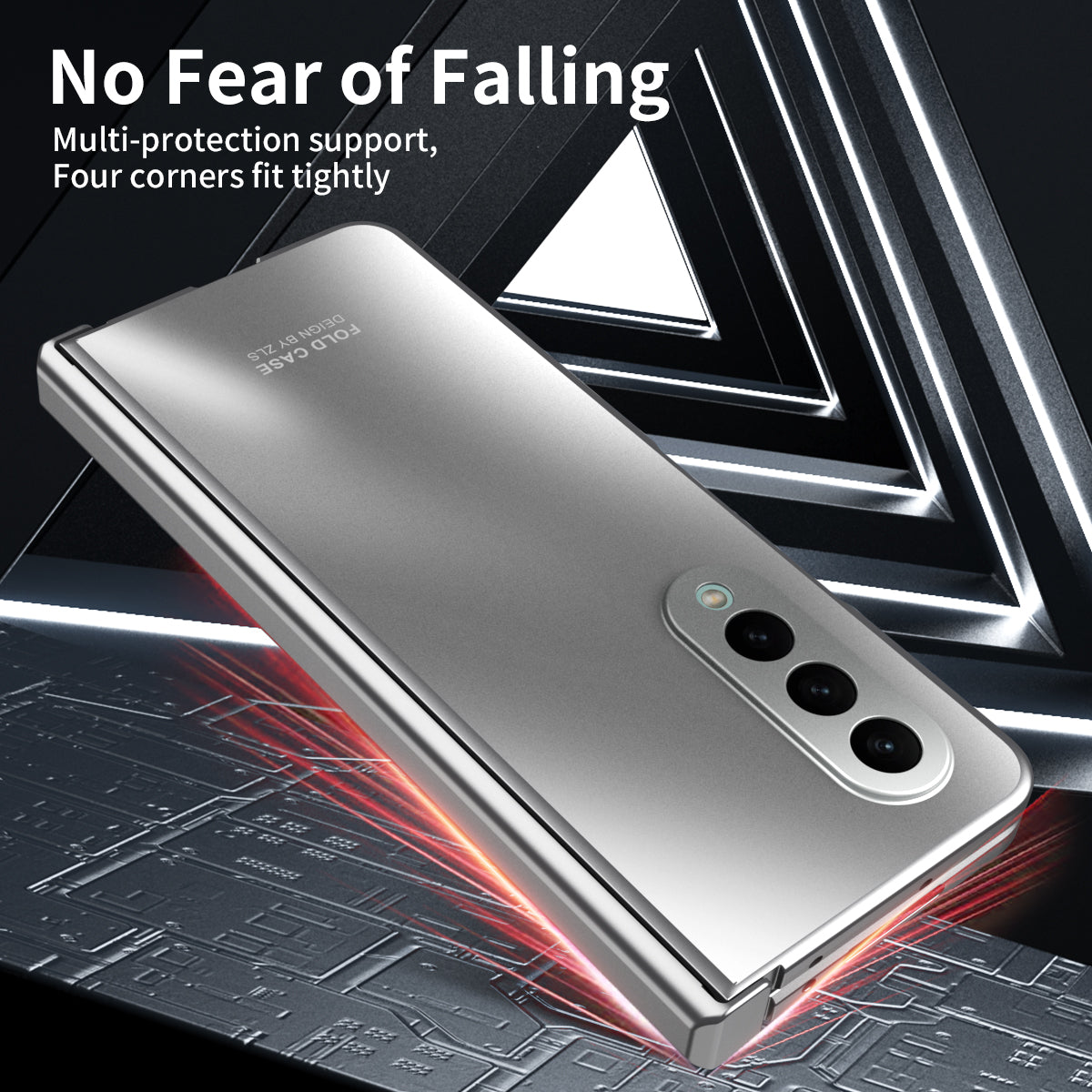 For Samsung Galaxy Z Fold3 5G Hinge Protection Slim Case Hard PC Protective Phone Cover with Built-in Screen Protector