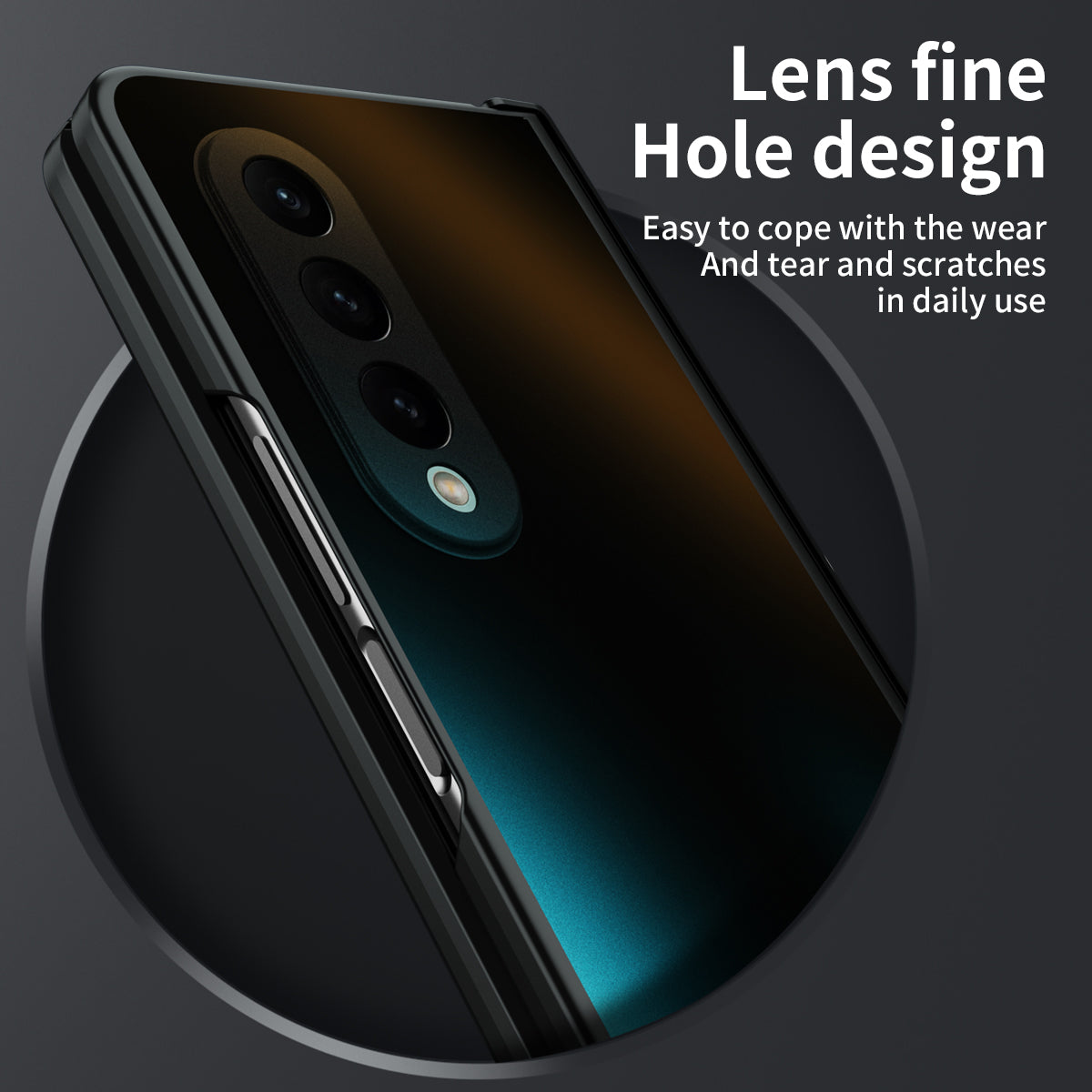 For Samsung Galaxy Z Fold3 5G Hinge Protection Slim Case Hard PC Protective Phone Cover with Built-in Screen Protector