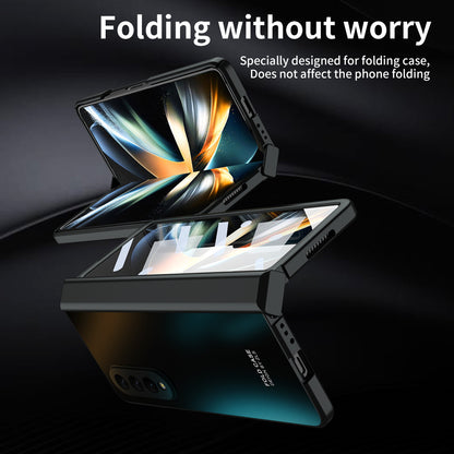 For Samsung Galaxy Z Fold3 5G Hinge Protection Slim Case Hard PC Protective Phone Cover with Built-in Screen Protector