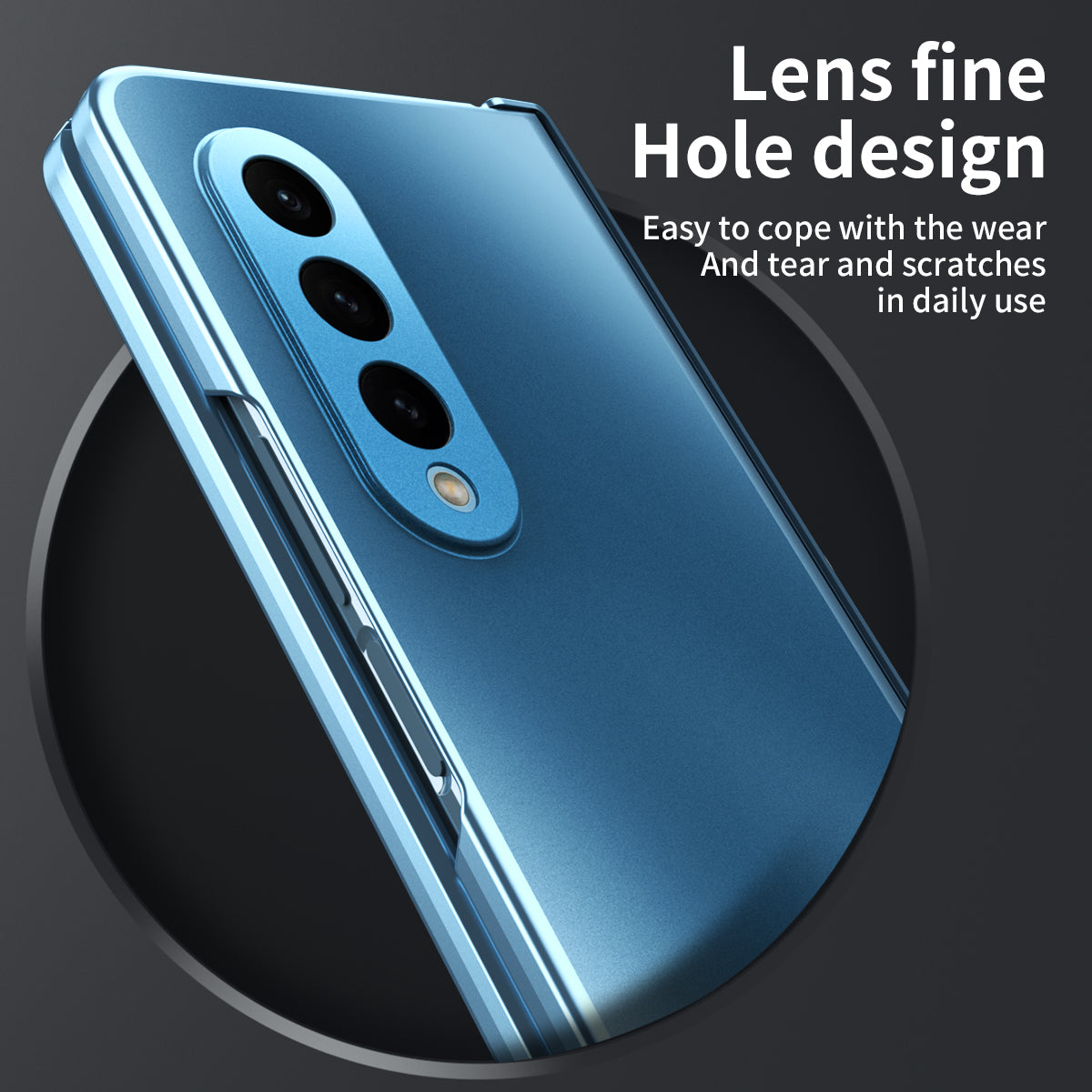 For Samsung Galaxy Z Fold3 5G Hinge Protection Slim Case Hard PC Protective Phone Cover with Built-in Screen Protector