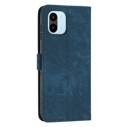 For Xiaomi Redmi A1 4G / A2 4G Skin-touch Leather Phone Case Lines Imprinted Stand Phone Wallet Cover