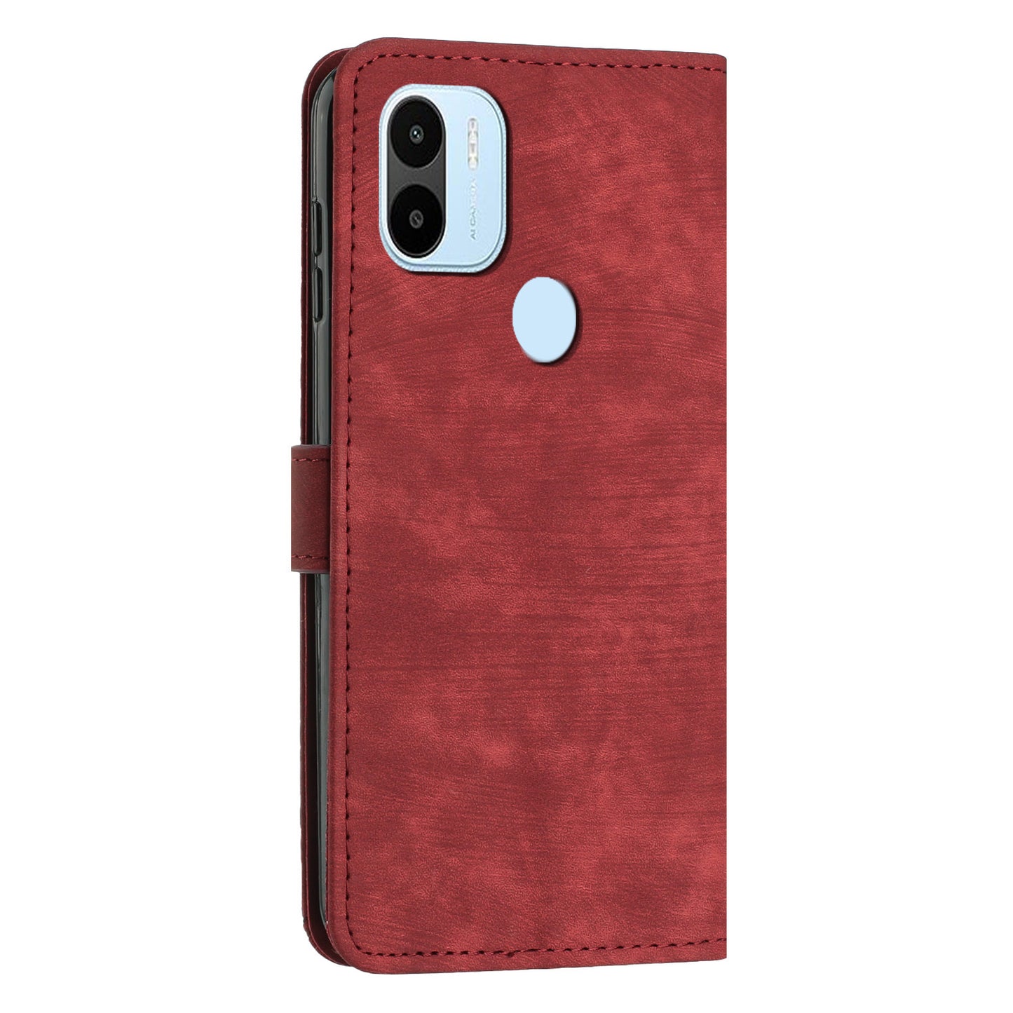 For Xiaomi Redmi A1+ 4G / A2+ 4G / Poco C50 4G Drop-proof Lines Imprint Phone Case Leather Wallet Stand Cover