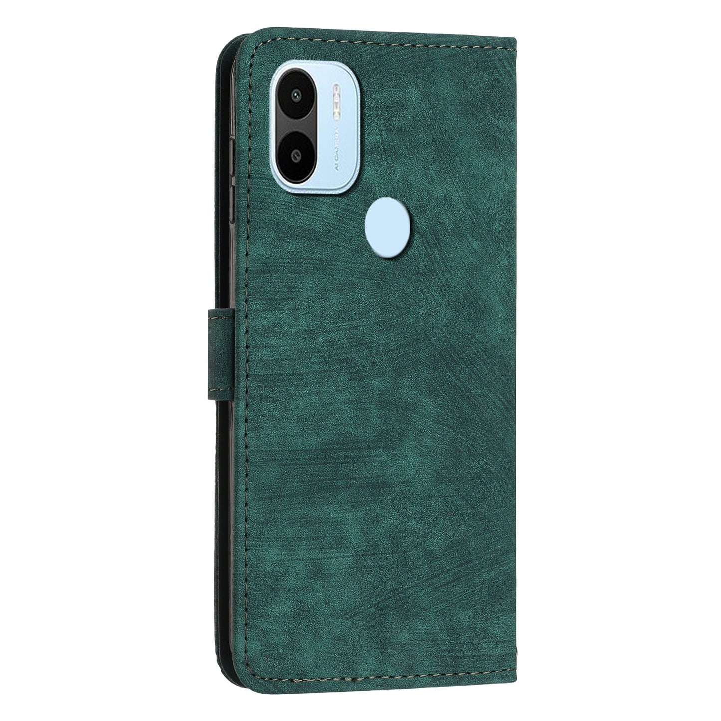 For Xiaomi Redmi A1+ 4G / A2+ 4G / Poco C50 4G Drop-proof Lines Imprint Phone Case Leather Wallet Stand Cover